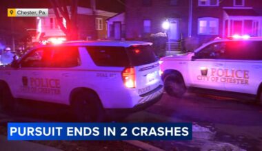 Police chase ends in several crashes in Chester, Pa.