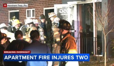 2 tenants injured during 2-alarm blaze at Blair Mill Village West apartments in Horsham, Pennsylvania