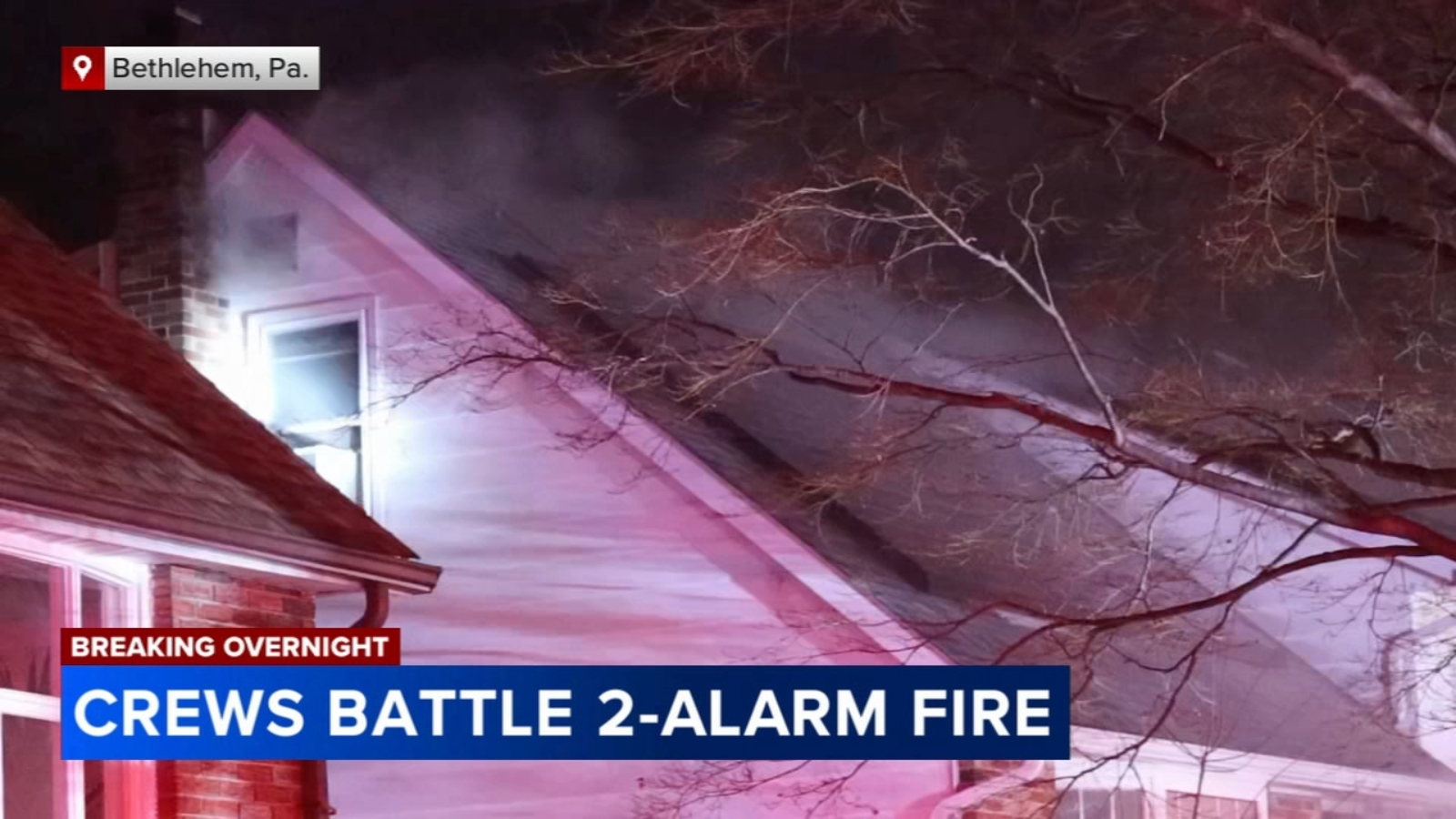 Crews battle two-alarm fire in Bethlehem, Northampton County