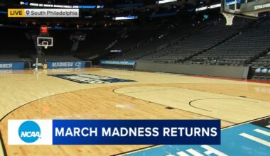 March Madness: Court fully installed as Xfinity Mobile Arena prepares to host NCAA Tournament in South Philadelphia