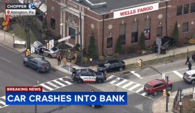 SUV slams into bank after multi-vehicle crash in Abington Twp., Pennsylvania