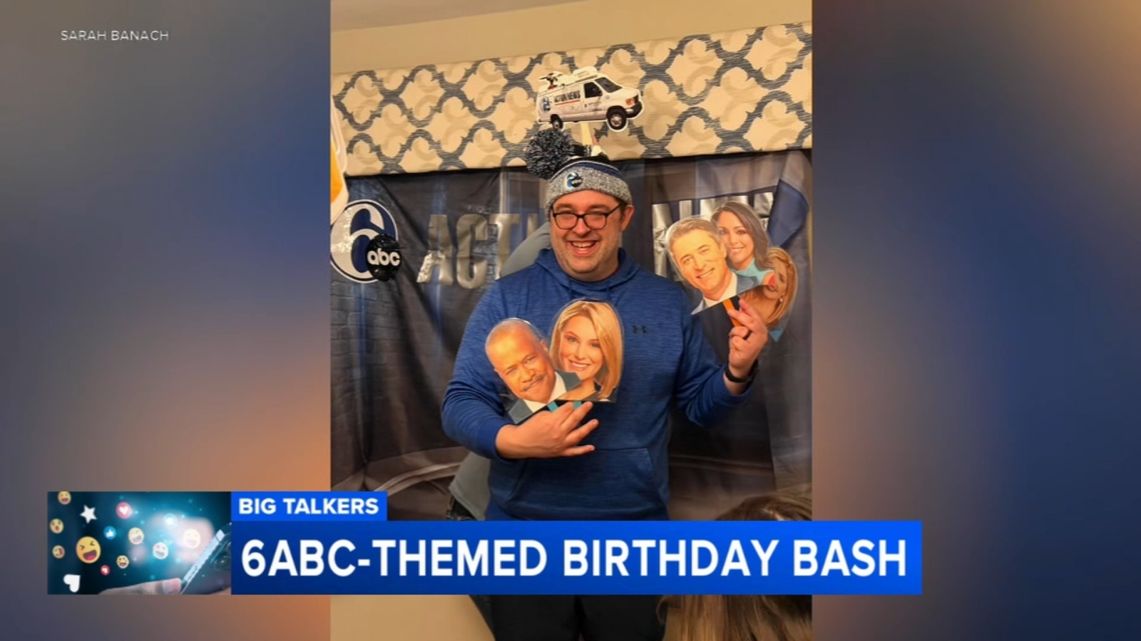 Philadelphia woman throws Action News‑themed party for superfan husband