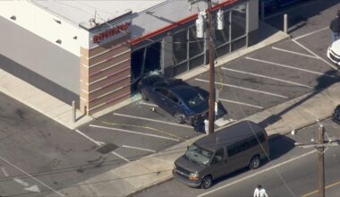 Car crashes into Dunkin' store in Southwest Philadelphia