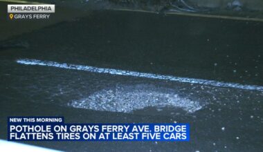 Large pothole damages multiple cars on Grays Ferry Avenue Bridge