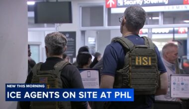 ICE agents arrive on site at Philadelphia International Airport