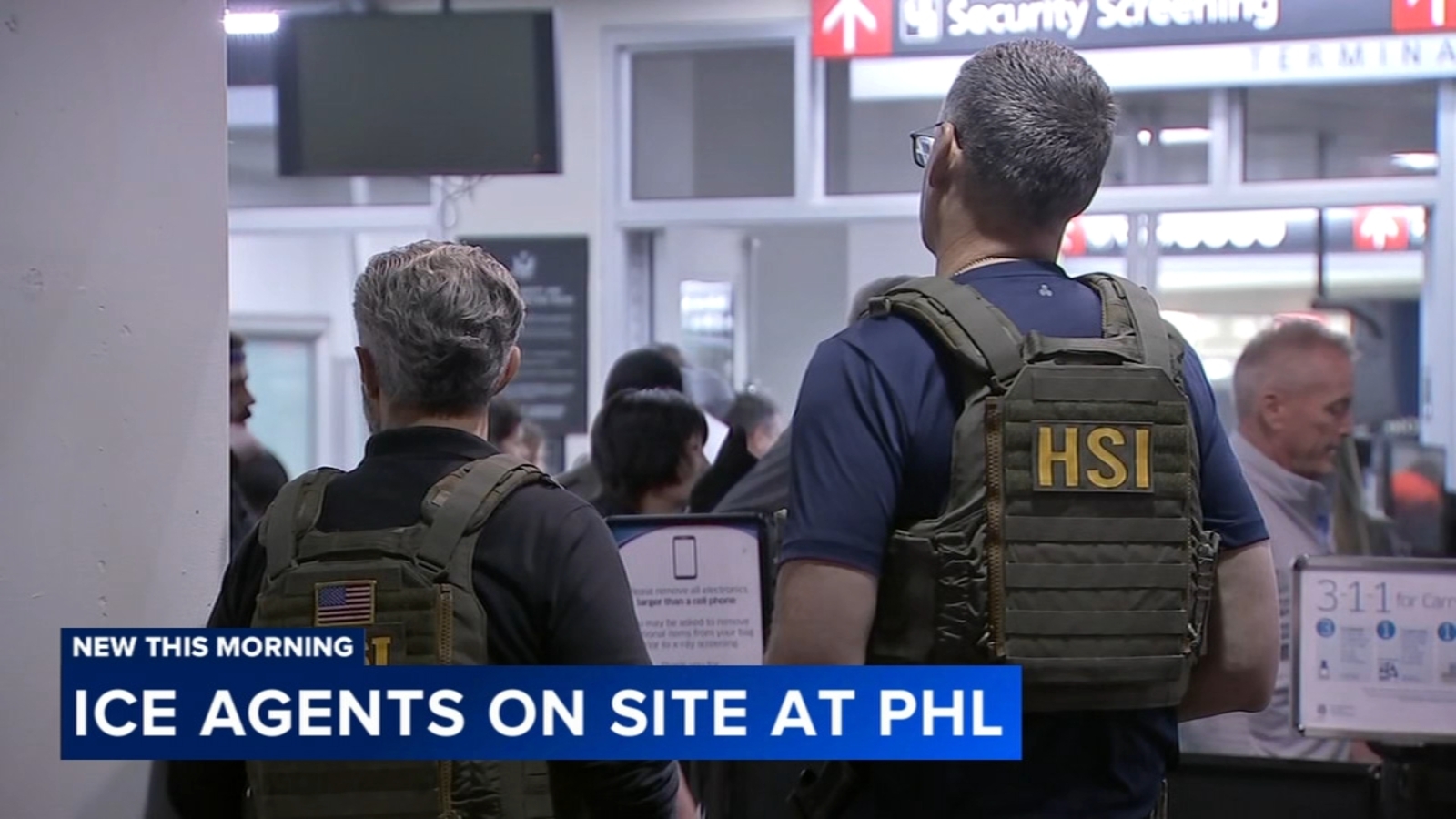 ICE agents arrive on site at Philadelphia International Airport