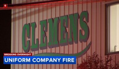 Fire breaks out at uniform company in Lansdale, Pennsylvania