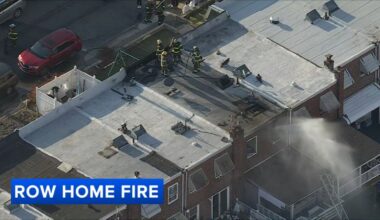 Crews battle fire inside row home in South Philadelphia