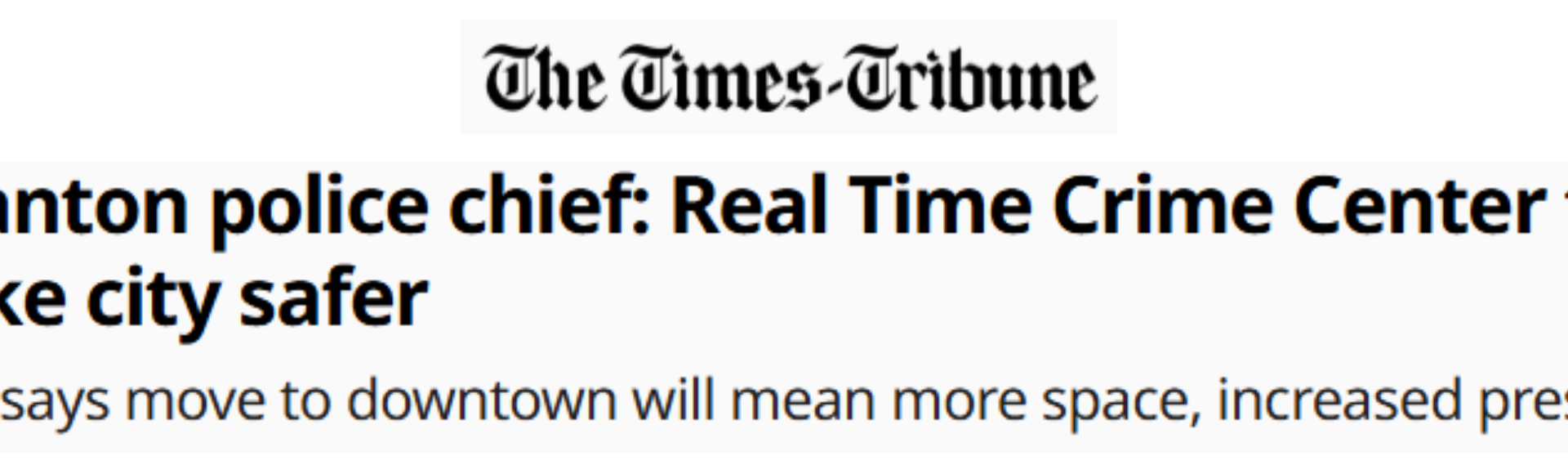 Why Won’t Rob Bresnahan Support A Real Time Crime Center in Scranton?