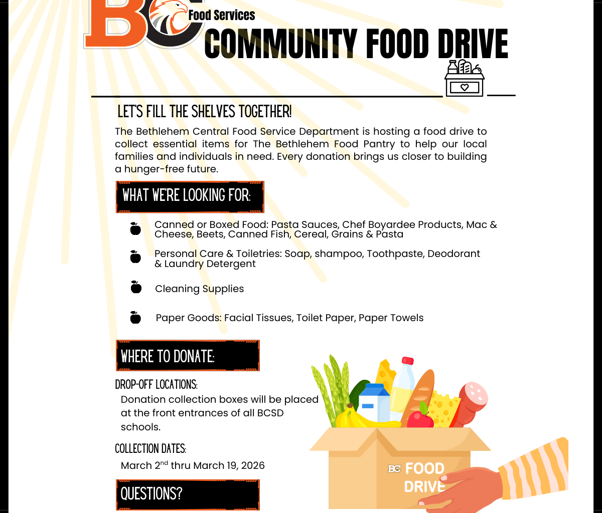 Donate to the BCSD Food Services Community Food Drive