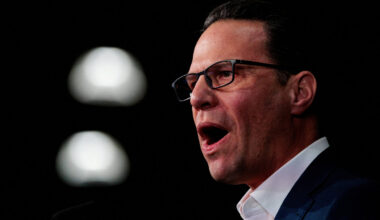 In this file photo, Gov. Josh Shapiro speaks during a rally in Philadelphia, Jan. 8, 2026.