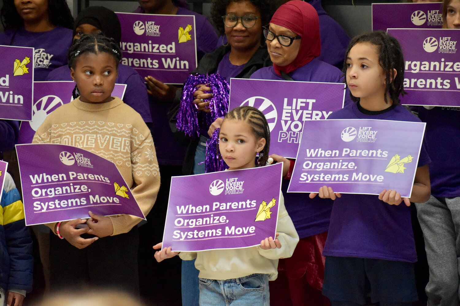 Children participate in an event organized by Life Every Voice to celebrate the School District of Philadelphia