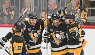 Penguins finally win shootout, prevailing over Jets as Erik Karlsson scores twice