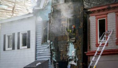 12 displaced as 3-alarm blaze rips through Bloomfield homes