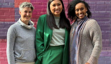 Pictured are (from left)Philly Cycle playwrights L M Feldman, Saymoukda Duangphouxay Vongsay, and Antu Yacob.