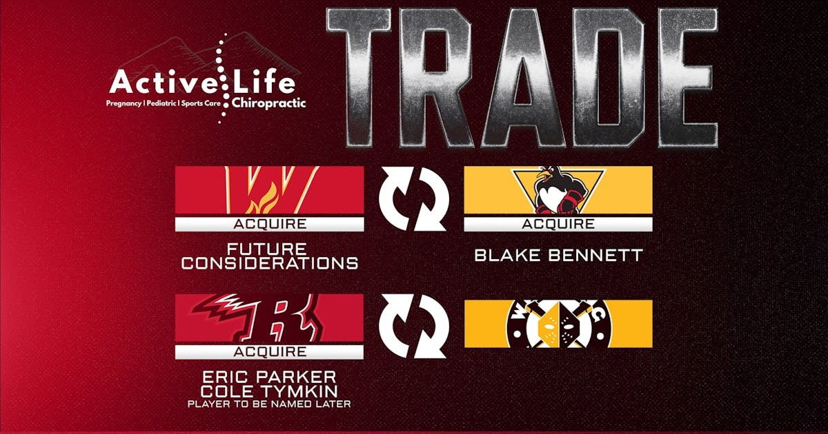 Rapid City Rush | BLAKE BENNETT TRADED TO WILKES-BARRE/SCRANTON, RUSH RECEIVE THREE PLAYERS FROM WHEELING