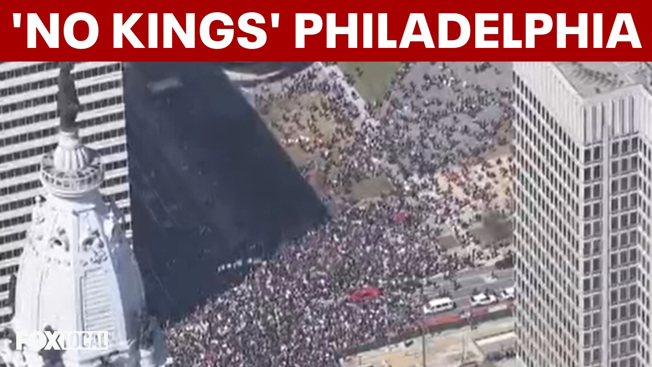 'No Kings' protests: FOX 29 over Center City, Philadelphia