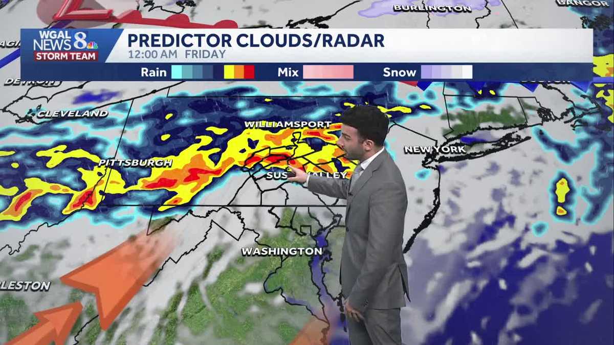 Warm Thursday afternoon, rain tonight; much cooler Friday in south-central Pennsylvania