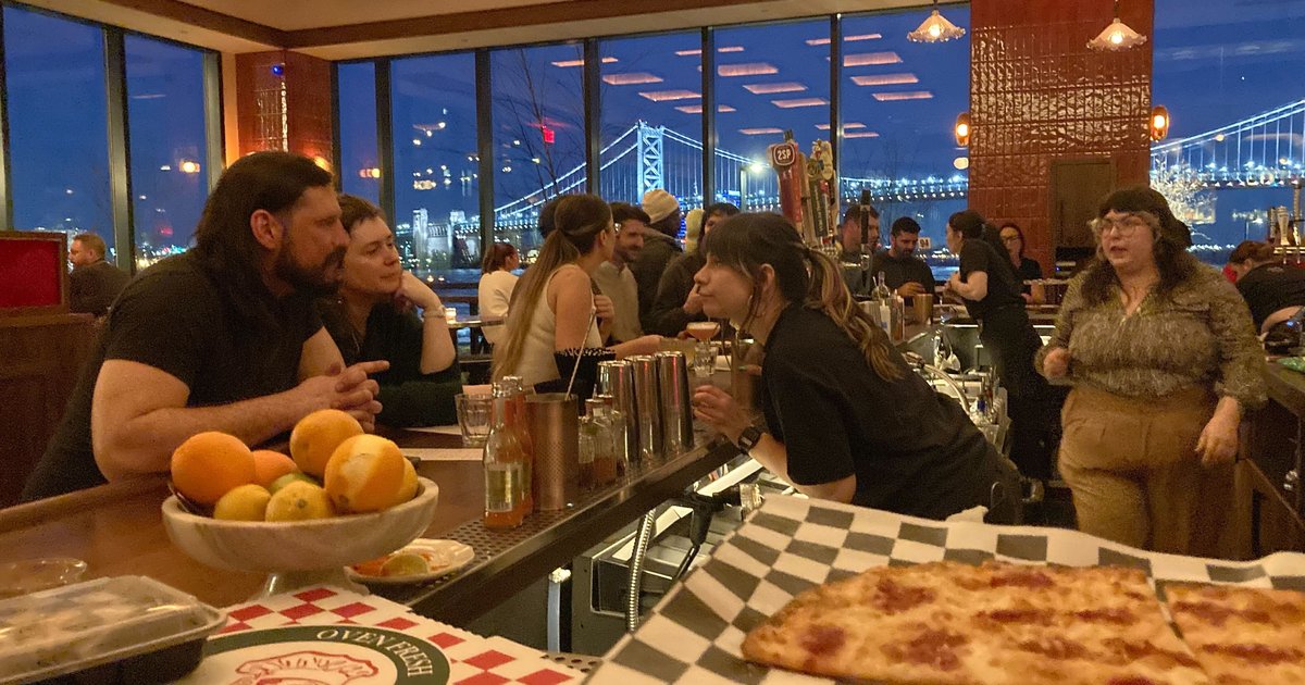 Lucky Duck opens in Northern Liberties with thin-crust pizza and views of the Ben Franklin Bridge