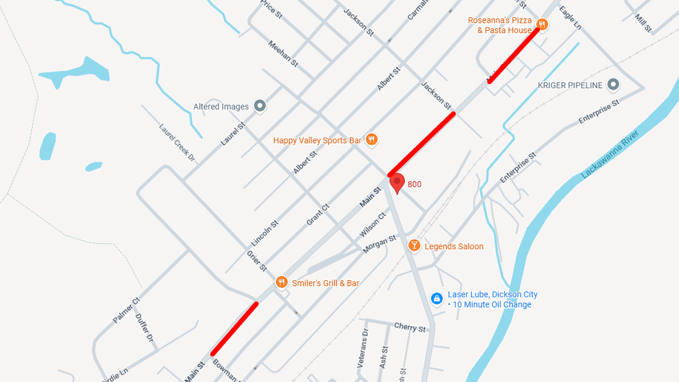 Main St traffic delays Thursday. Courtesy Google Maps