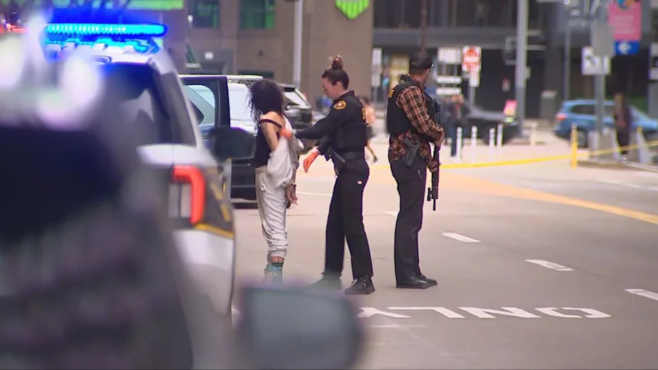 A large police presence is responding to a situation in Downtown Pittsburgh.