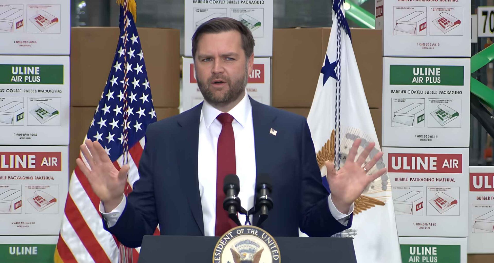 J.D. Vance speaks to crowd.