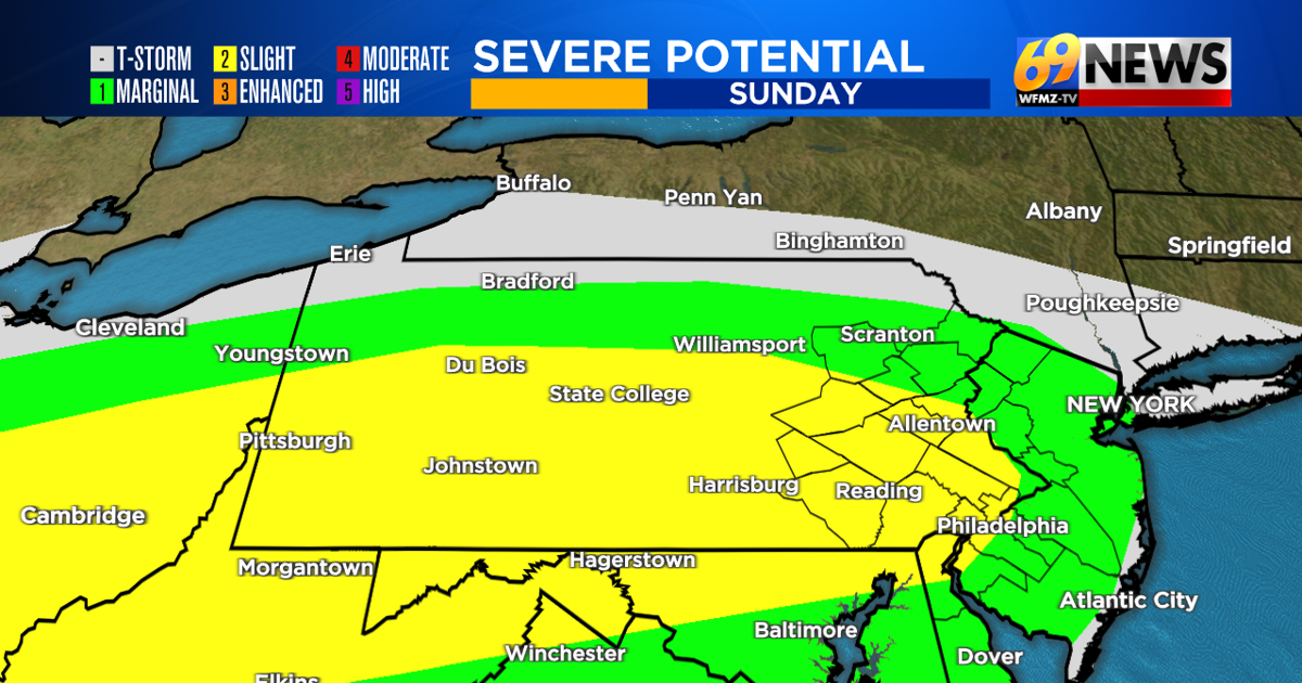 A severe t-storm or two possible later Sunday afternoon into the evening | Weather