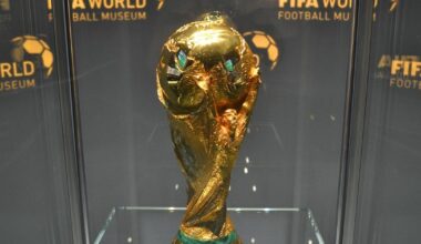 FIFA World Cup Trophy display |