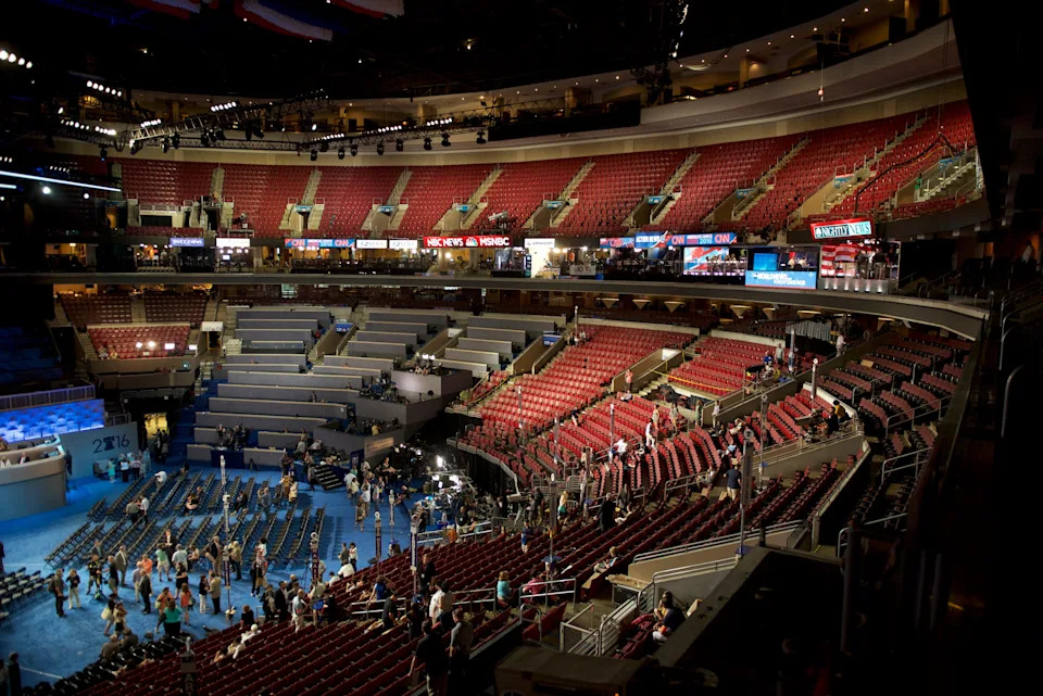 Philadelphia prepares for the 2016 Democratic National Convention at the Wells Fargo Center.