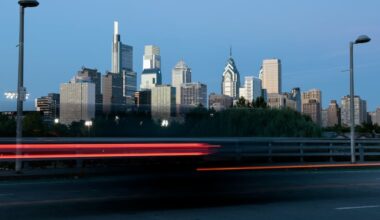 Center City Philadelphia skyline in August.