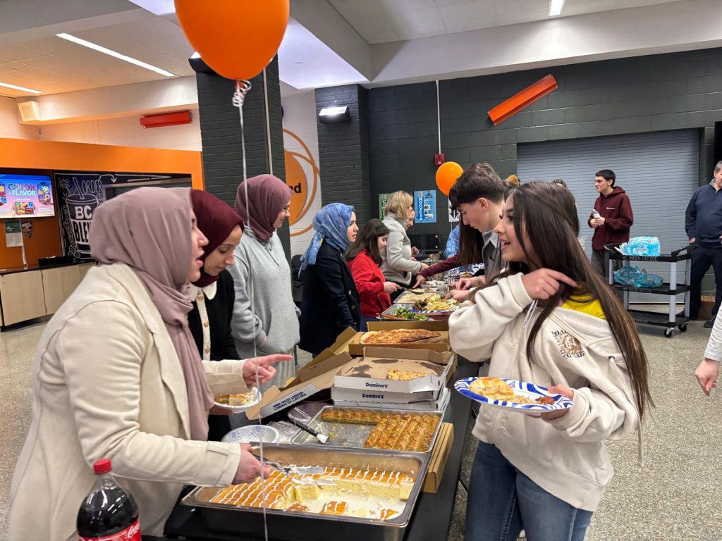 buffet style meal being served