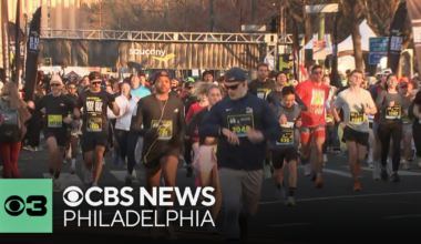 Runners take off from the 2026 Philly Love Run starting line