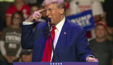Republican presidential nominee former President Donald Trump speaks during a campaign rally at Ed Fry Arena in Indiana, Pa., Monday, Sept. 23, 2024. (AP Photo/Rebecca Droke)