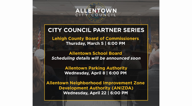 Allentown City Council Announces Series of Collaborative Public Meetings with Community Partners