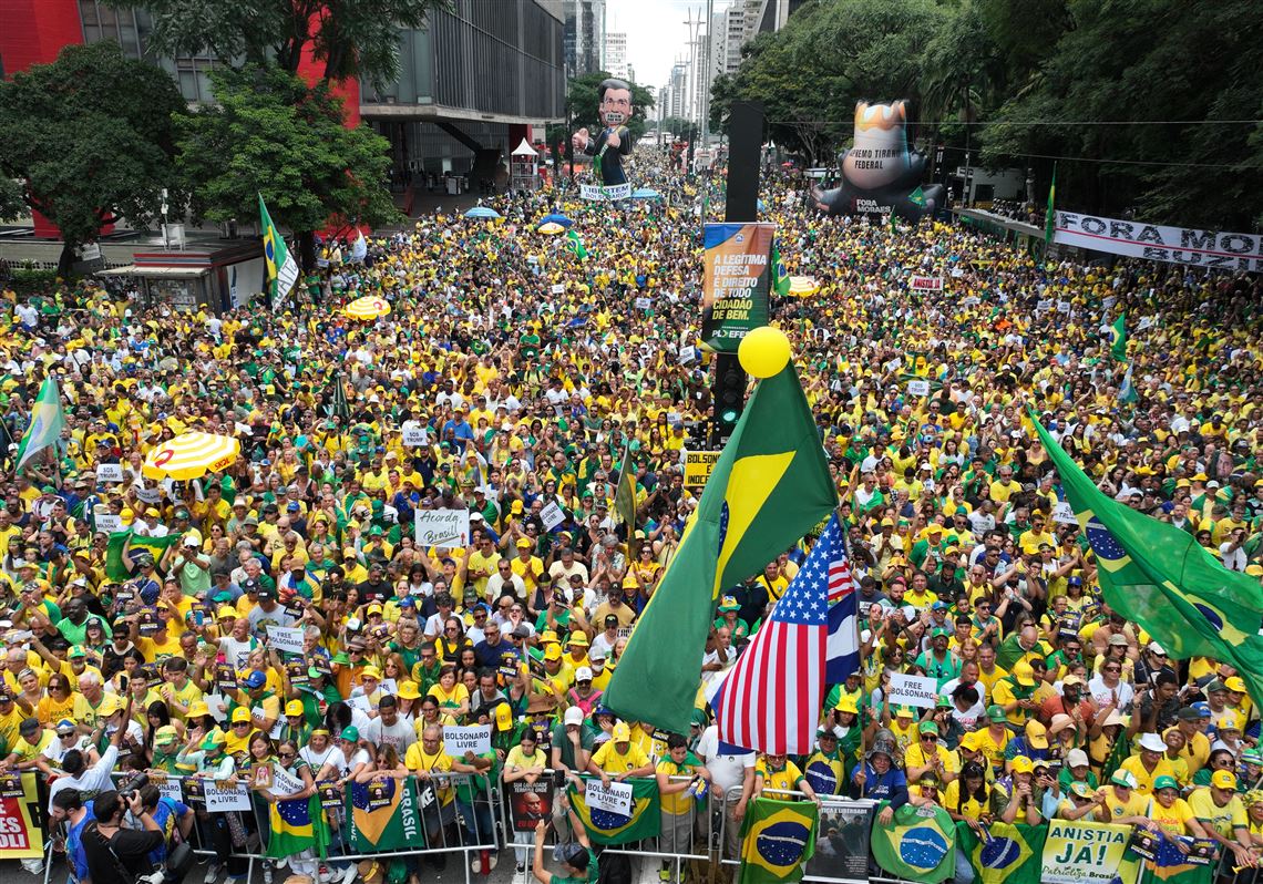 Supporters of Brazil's Bolsonaro rally across Brazil against Lula