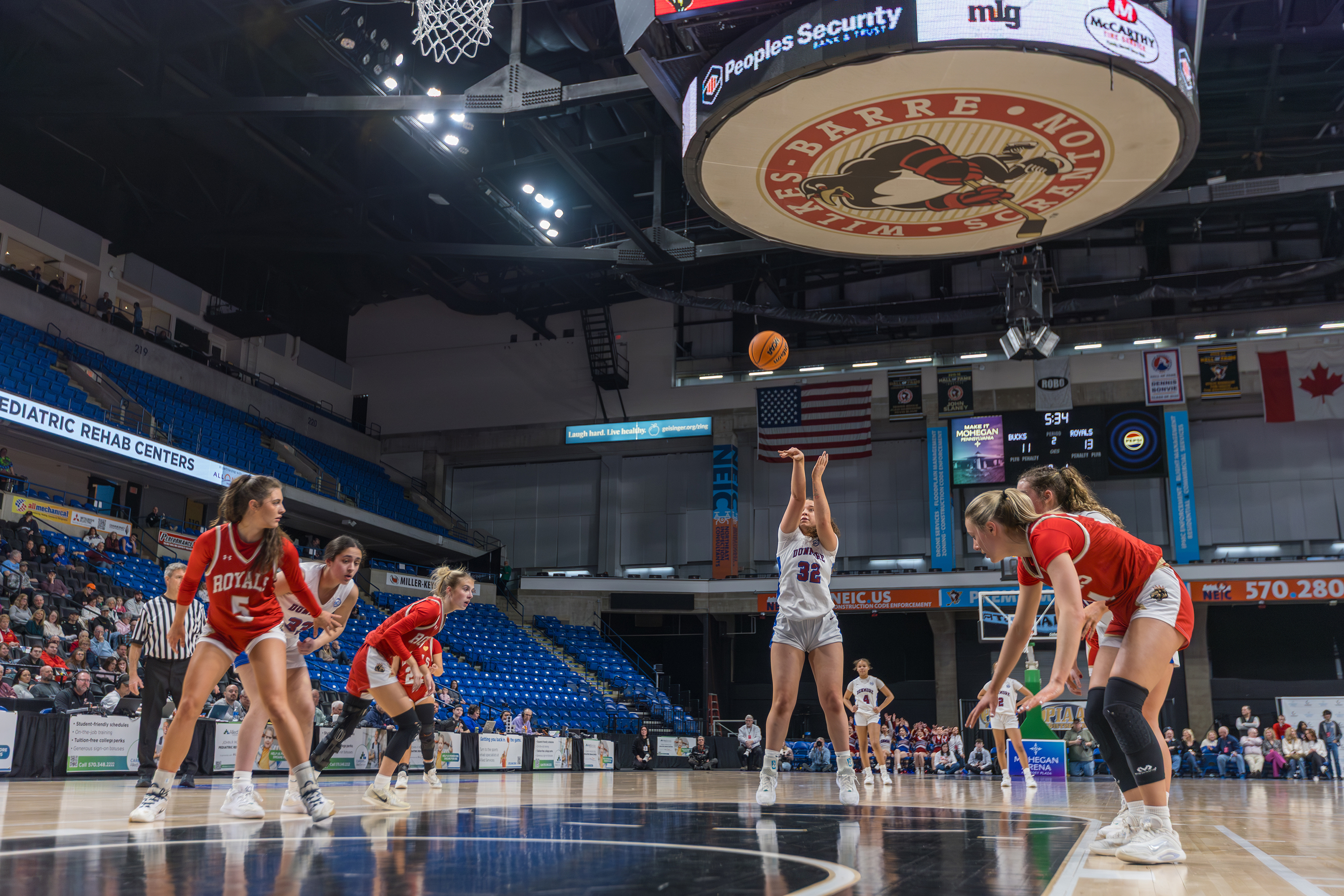 Dunmore’s Michelle Nidoh (32) shoots a free throw during the...