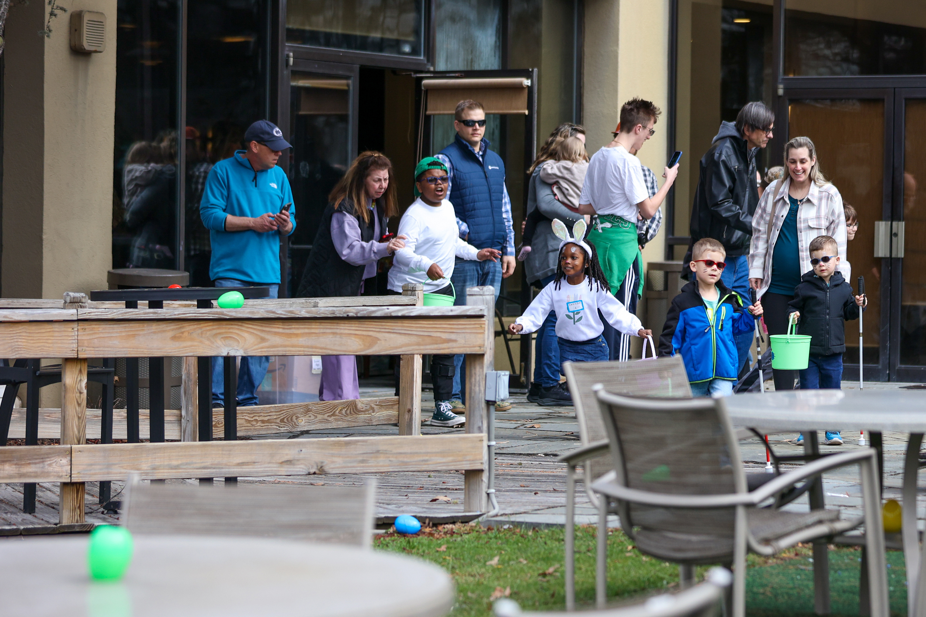Participants prepare to hunt for eggs during the Northeast Sight...