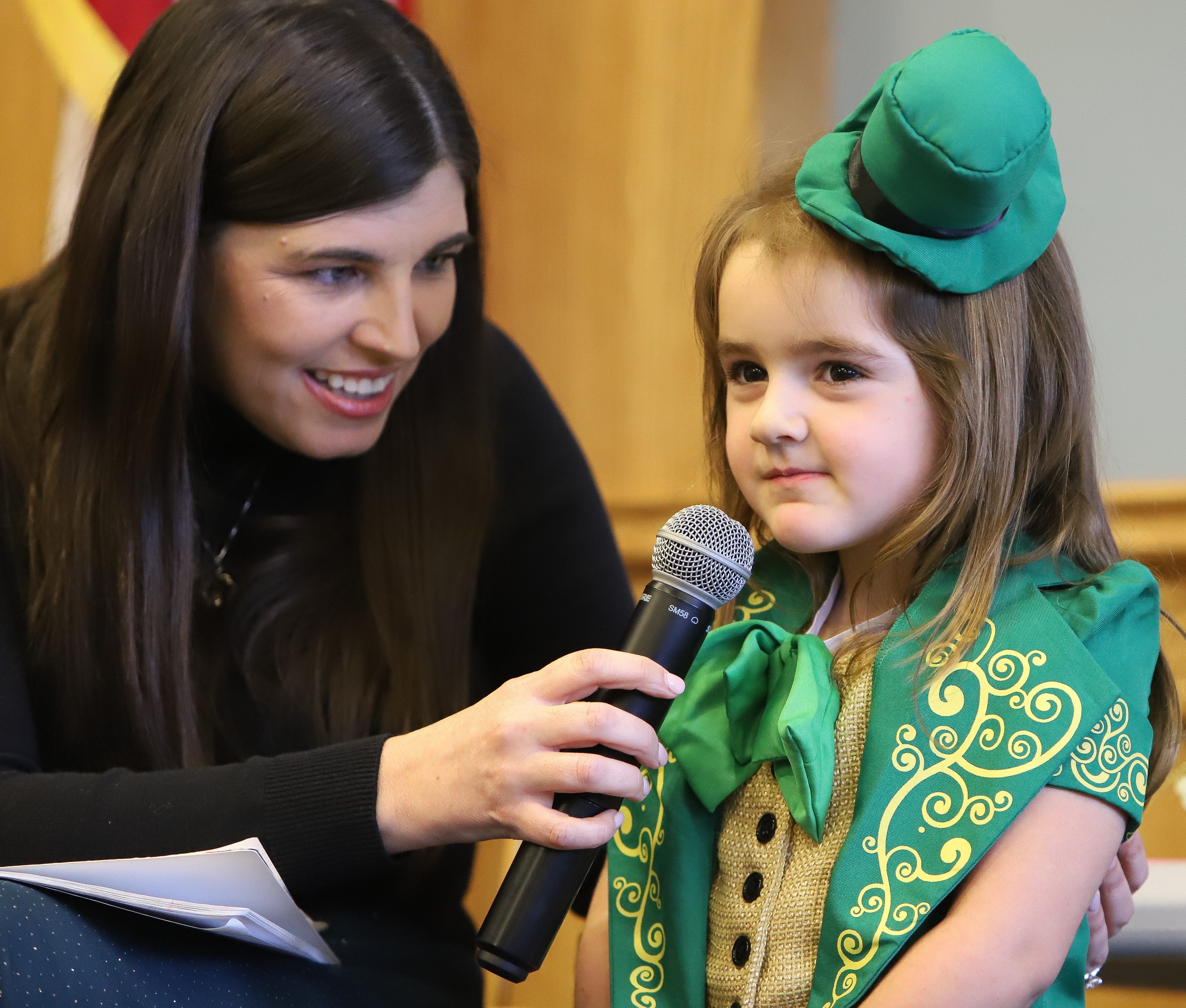 Sarah Cianfichi interviews contestant Irelyn Minniger during the Pittston City...
