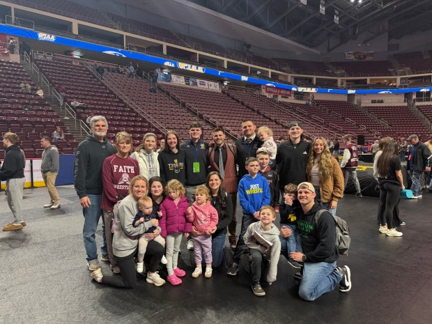 Ben Clymer and his family celebrated another successful season for Faith Christian earlier this month at Hershey's Giant Center. (Photo courtesy of Ben Clymer)