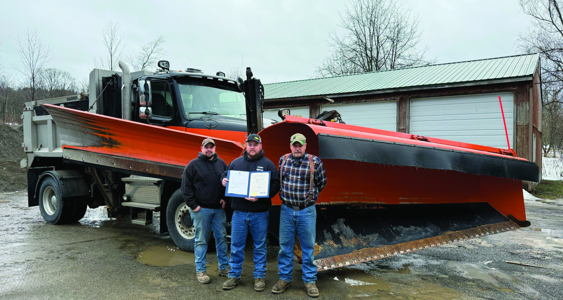 Colden Highway Department presented proclamation from Erie County Legislature