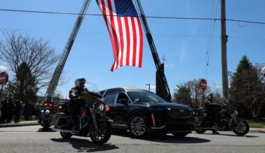 People pay tribute to slain Pennsylvania corporal at state funeral in Downingtown