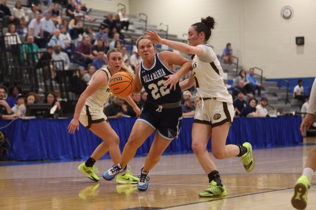 Villa Maria guard  Brielle Romeo drives the lane against Bethlehem Catholic on Wednesday. Tom Silknitter - For MediaNews Group