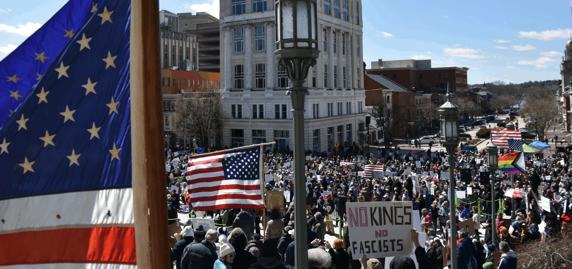 Over 1,000 protesters gathered for the third No Kings protest in Harrisburg, Pa, on March 28.