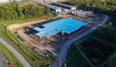 Construction of an Amazon Web Services data center in Salem Township, Pa., on Oct. 10, 2025. Credit: Jason Ardan/Citizens’ Voice via Getty Images
