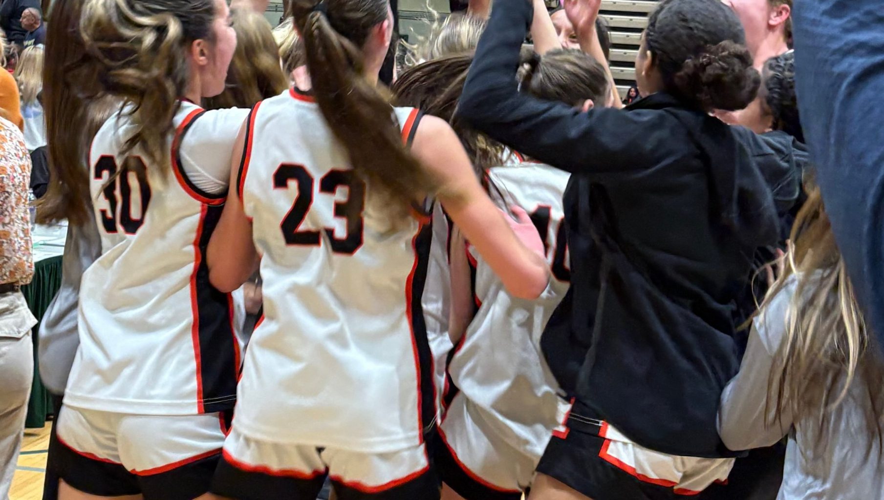 team members cheering