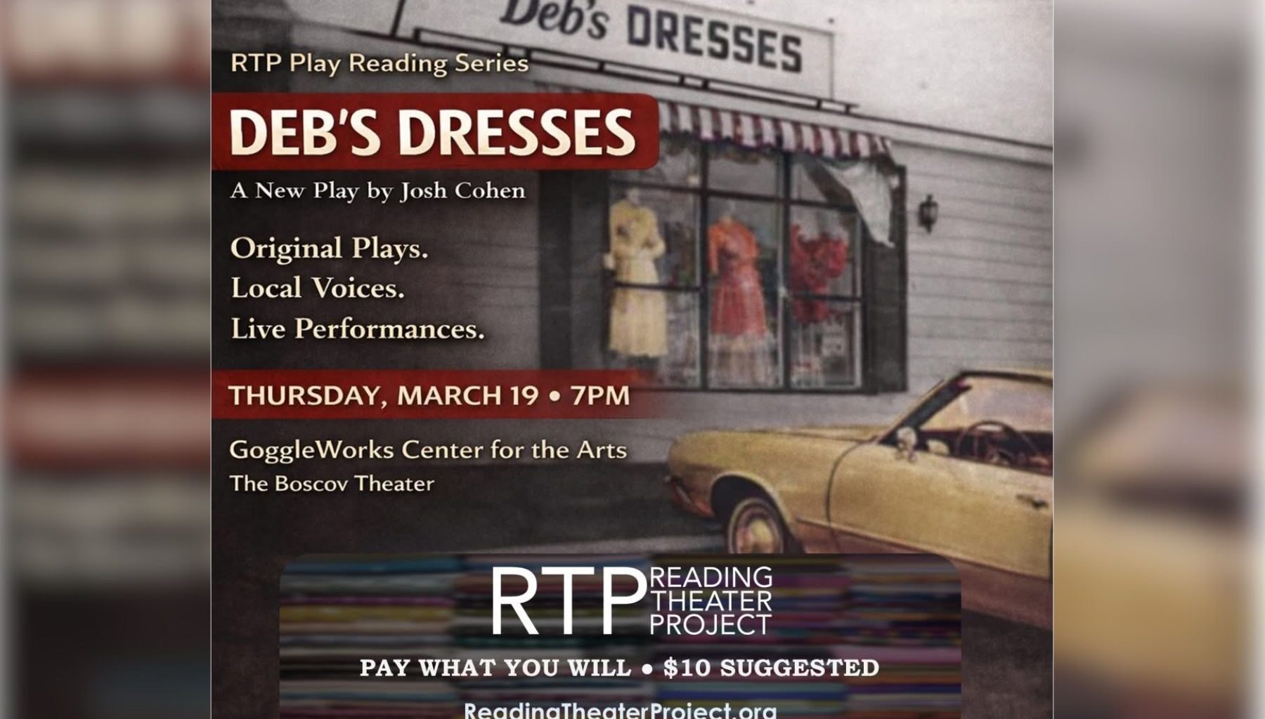 Reading Theater Project to present staged reading of “Deb’s Dresses” at GoggleWorks