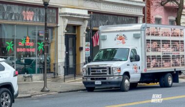 PETA “Hell on Wheels” pig truck stops in downtown Reading