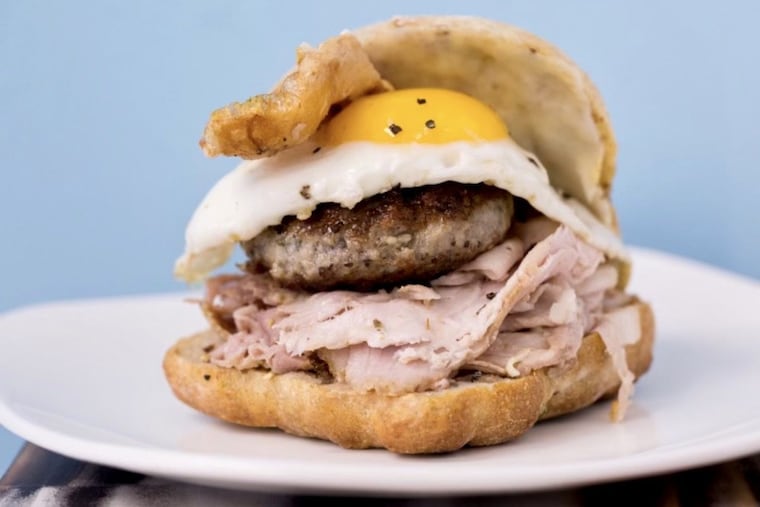 The breakfast sandwich from Porco's Porchetteria, 2204 Washington Ave.