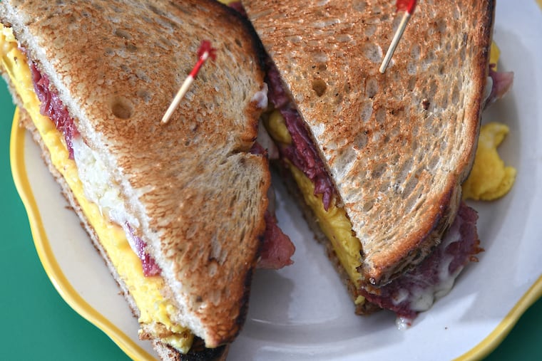 House-cured corned beef and fluffy eggs are the secret to the Hershel Waker breakfast sandwich at Middle Child.