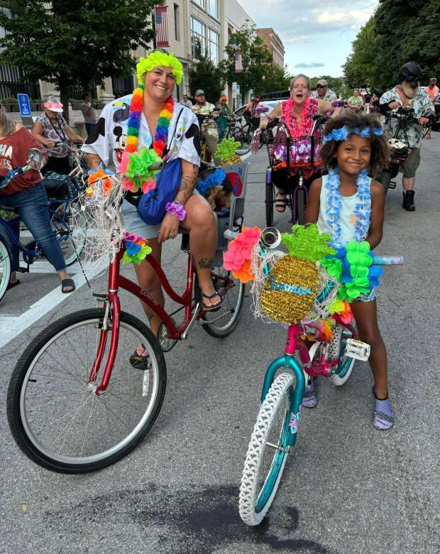 A couple of the riders taking part in the Happy Thursday Community Bike Ride. (Submitted)